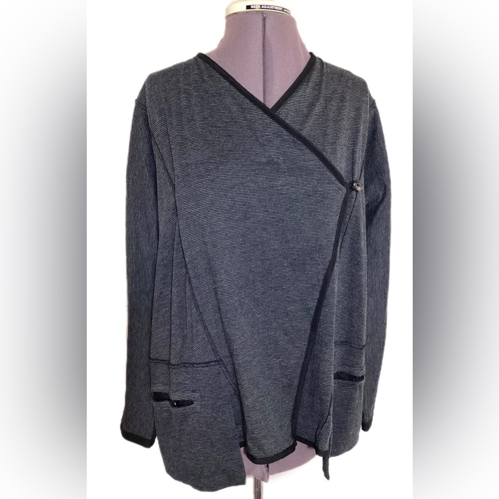 Matthildur Icelandic Side Button Boxy Cardigan Size S Asymmetrical Striped Boho